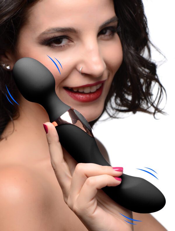 10X Dual Duchess 2-in-1 Silicone Massager - Black