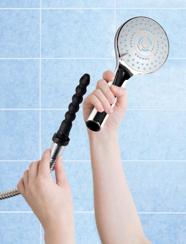 Shower Head with Silicone Enema Nozzle - with model
