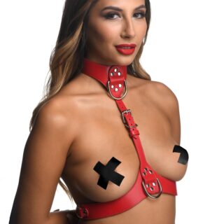 Red Female Chest Harness- front